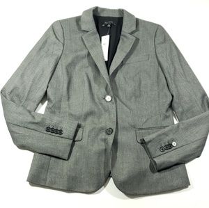 Ann Taylor Womens gray button blazer jacket size 2